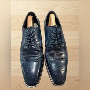 Stacy Adams Tinsley Wingtip Oxford Shoes Two-Tone Blue Lace up Mens 10.